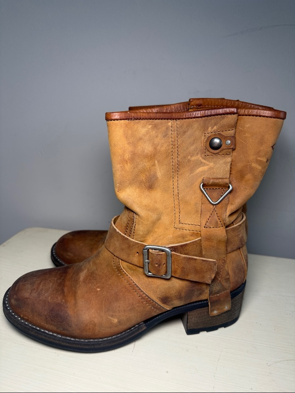 PLDM by palladium clint CSR whiskey Tan Leather Harness Ankle Boots - Picture 5 of 12